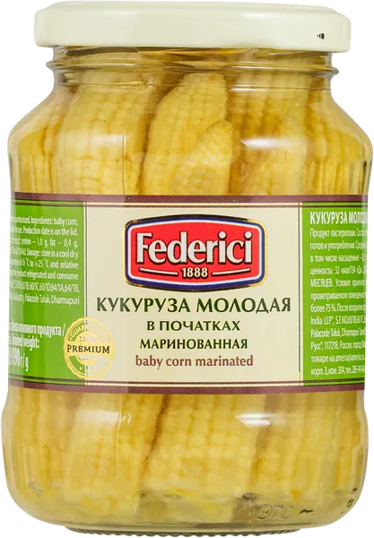 Изображение Кукуруза в початках Федричи Гуд Кроп Индия ЛЛП с/б, 340 г