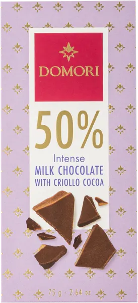Изображение Шоколад молочный 50% Домори с какао криолло Домори кор, 75 г