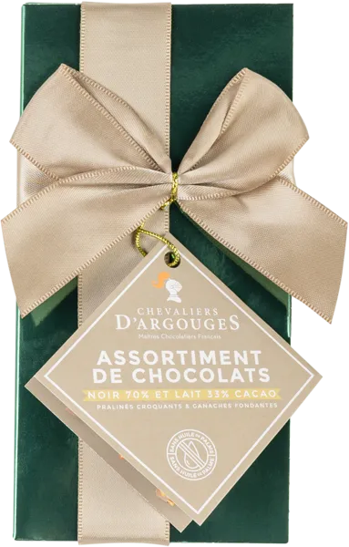 Изображение Конфеты в шоколаде Ле Шевалье Де Аргуж ассорти с бантом зеленый Ле Шевалье Де Аргуж кор, 175 г