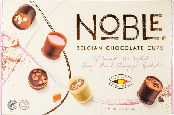 Изображение Конфеты шоколадные Нобл Чоколатс пьюр с ореховой начинкой Нобл кор, 200 г