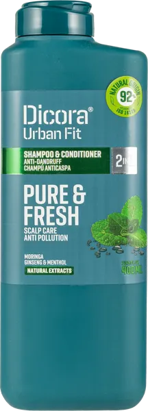 Изображение Шампунь мужской Дикора урбан фит 2в1 против перхоти Нувария Глобал п/у, 400 мл