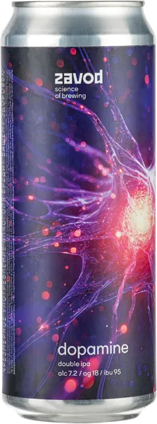 Изображение Пиво светлое ДИПА 7,2% н/ф Завод Дофамин Русский Крафт ж/б, 0,45 л