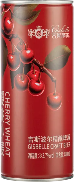Изображение Напиток пивной светлое Эль 3,7% н/ф Джизбель вишня пшеничный Янтай Гиспол Бревинг ж/б, 0,88 л
