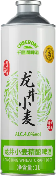 Изображение Пиво светлое Эль 4% н/ф Чирдэй Лунзин пшеничное Хенгжоу ж/б, 1 л