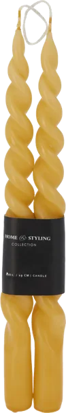 Изображение Свеча 29см столовая Купман желтая витая Купман Интернэшнл , 2 шт