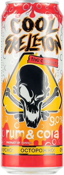Изображение Напиток слабоалкогольный 9% Кул Скелетон ром и кола Браво премиум ж/б, 0,45 л