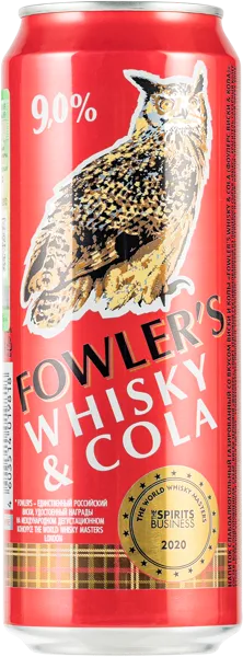 Изображение Напиток слабоалкогольный 9% Фоуллерс виски и кола Браво премиум ж/б, 0,45 л