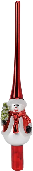 Изображение Верхушка 25см стекло Купман снеговик Купман Интернэшнл , 1 шт