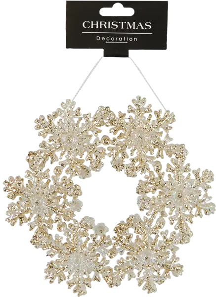 Изображение Подвеска 12см пластик Купман снежинка бежевая Купман Интернэшнл , 1 шт