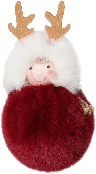 Изображение Подвеска 13см текстиль Купман девочка с оленьими рожкам Купман Интернэшнл , 1 шт