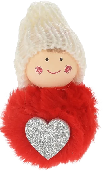 Изображение Подвеска 8см текстиль Купман ангел с сердечком Купман Интернэшнл , 1 шт