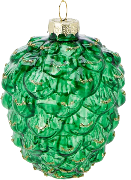 Изображение Подвеска 9см стекло Купман шишка с блестками ассорти Купман Интернэшнл , 1 шт