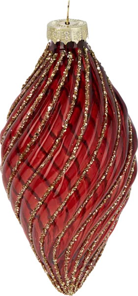 Изображение Елочное украшение 8см стекло Купман с золотыми линиями Купман Интернэшнл , 1 шт