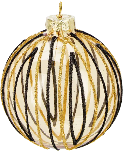 Изображение Шар 8см стекло Купман с серыми полосками Купман Интернэшнл , 1 шт