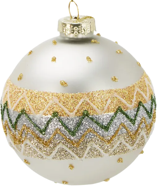 Изображение Шар 8см стекло Купман с блестящим узором Купман Интернэшнл , 1 шт