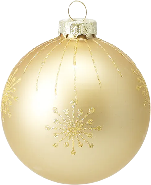 Изображение Шар 8см стекло Купман с золотыми снежинками Купман Интернэшнл , 1 шт