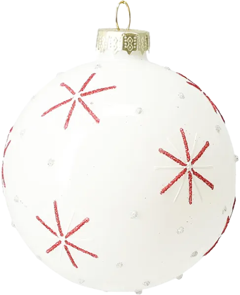 Изображение Шар 8см стекло Купман с золотыми звездами Купман Интернэшнл , 1 шт