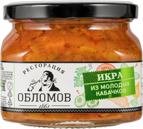 Изображение Икра из кабачков Ресторация Обломов Вкусный продукт с/б, 320 г