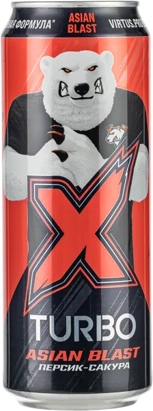 Изображение Напиток газ Икс-Турбо Энерджи Персик-сакура Аквалайф ж/б, 0,45 л