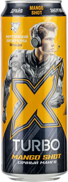 Изображение Напиток газ Икс-Турбо Энерджи Сочный Манго Аквалайф ж/б, 0,45 л