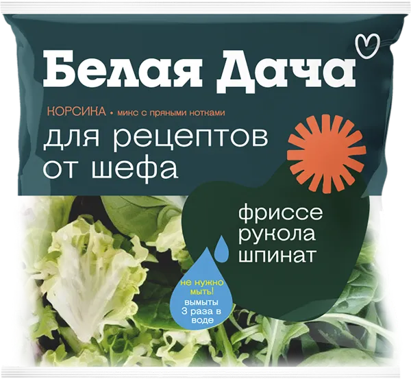 Изображение Салатная смесь Белая дача Корсика фрисе рукола шпинат Белая дача м/у, 80 г