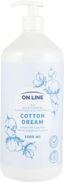 Изображение Гель для душа кремовый Он лайн хлопок жасмин Форте Свиден п/у, 1 л