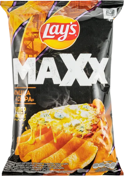 Изображение Чипсы картофельные Лейс Макс Рифленые пицца 4 сыра Фрито Лей м/у, 100 г