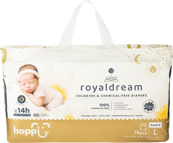 Изображение Трусики L 9-14кг Хоппи роялдрим Нэйчеркер Косметикс м/у, 38 шт