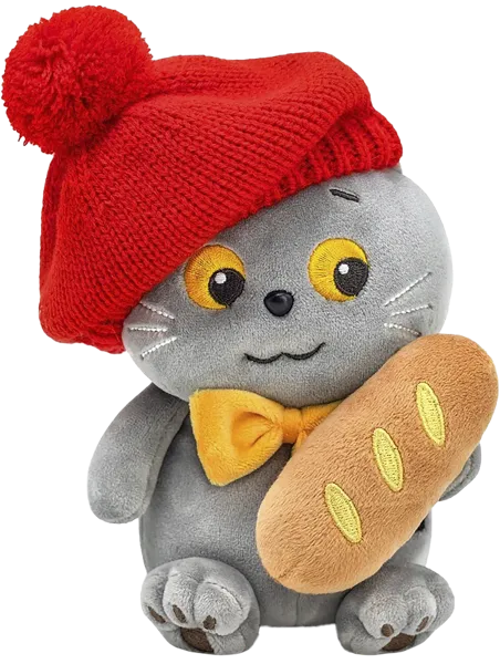 Изображение Мягкая игрушка 16см эмоции Будибаса басик кот бонжур МПП ООО , 1 шт