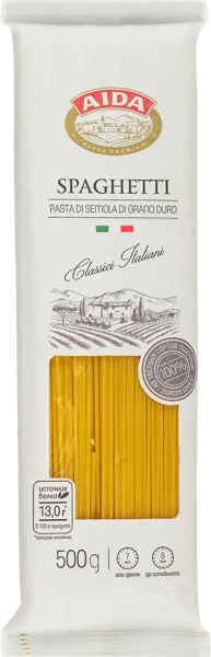 Изображение Макароны из твердых сортов Аида спагетти Агро-Альянс ОМФ м/у, 500 г