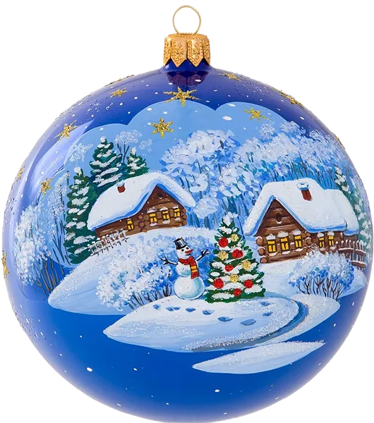 Изображение Шар 7 Зимний вечер стекло Ёлочка С2258 11,5см Клинская игрушка к/у, 1 шт