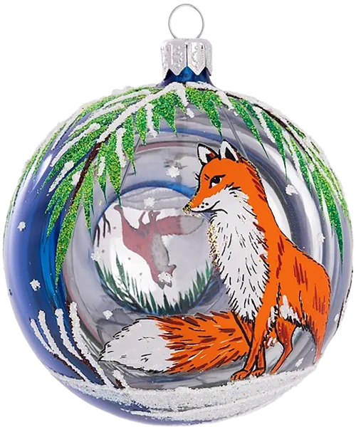 Изображение Шар 5 Лиса стекло Ёлочка С 2166 Клинская игрушка к/у, 1 шт