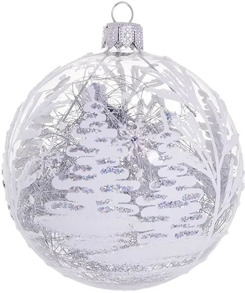 Изображение Ш5 Белая зима стекло Ёлочка С2341 8,5см Клинская игрушка к/у, 1 шт