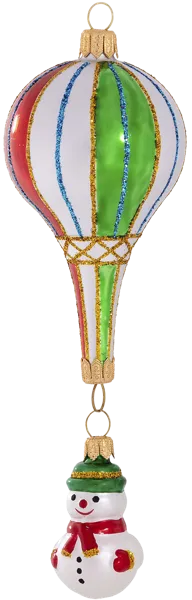 Изображение Ёлочное украшение стекло Ёлочка С2354 Воздушный шар-снего Клинская игрушка к/у, 1 шт