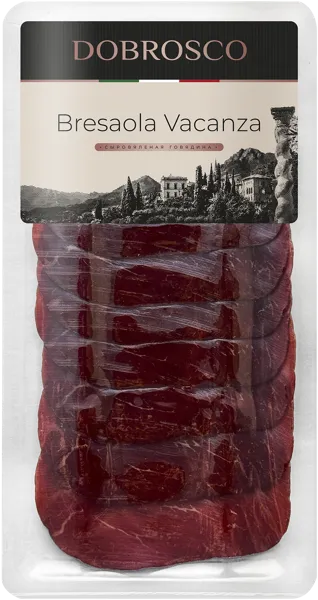 Изображение Мясо говяжье с/к нарезка Доброско брезаола ваканза Мир Доброско ООО ГМС, 70 г