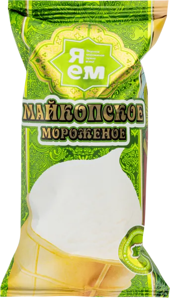 Изображение Мороженое ваф стакан Майкопское пломбир ванильный Авис флоупак, 80 г