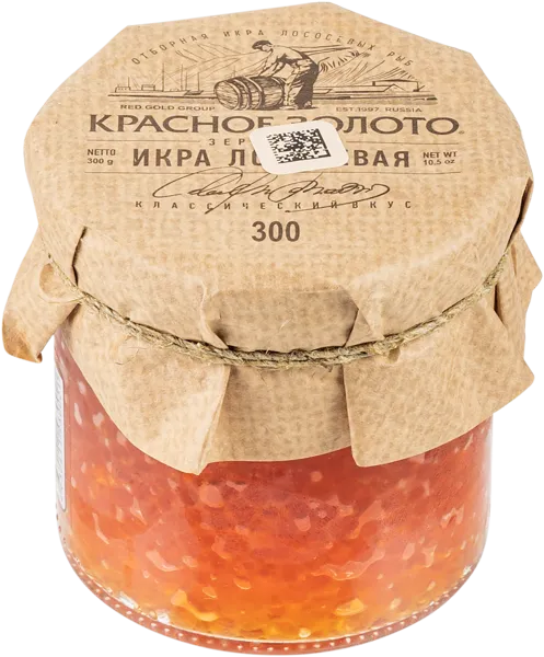 Изображение Икра зернистая Красное Золото лососевая ГК КЗ ООО с/б, 300 г