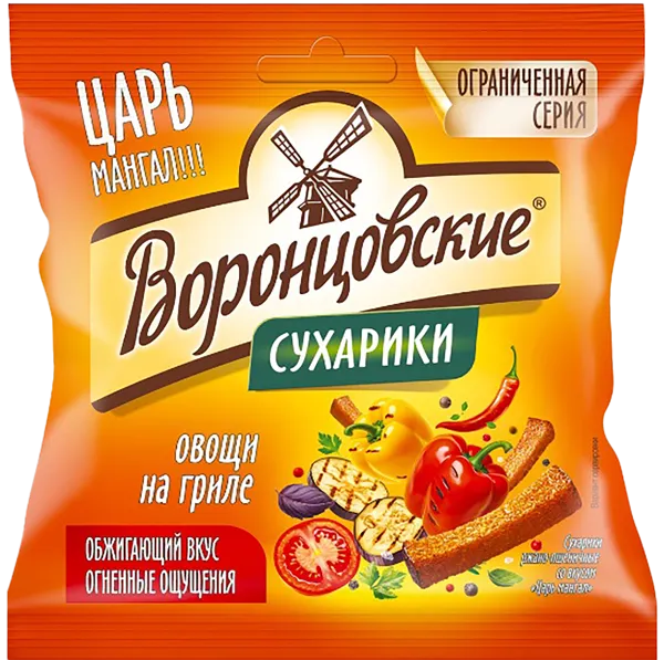 Изображение Сухарики ржано-пшеничные Воронцовские царь мангал ТД м/у, 80 г