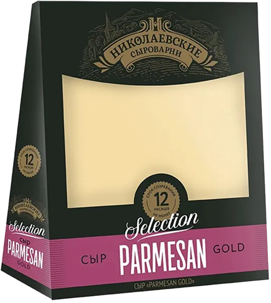 Изображение Сыр 40% твердый Николаевские сыроварни пармезан голд 12 мес выде Сыры Кубани к/у, 200 г