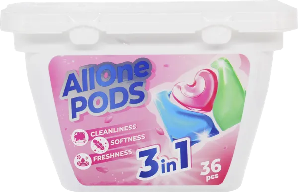 Изображение Капсулы для стирки Аллоне универсальные 3в1 Лисун Интернэшнл п/у, 36 шт
