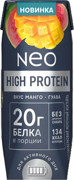 Изображение Коктейль 0,1% высокобелковый Нео Манго Гуава ВБД т/п, 260 г