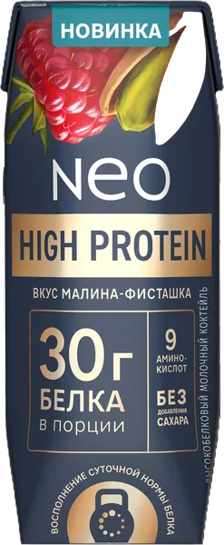 Изображение Коктейль 0,1% высокобелковый Нео малина фисташка ВБД т/п, 260 г
