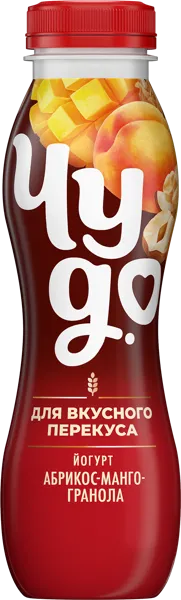 Изображение Йогурт 2,2% питьевой Чудо абрикос манго гранола ВБД п/б, 260 мл