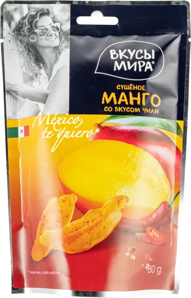Изображение Манго сушеное Вкусы мира чили Снэк Тайм м/у, 80 г