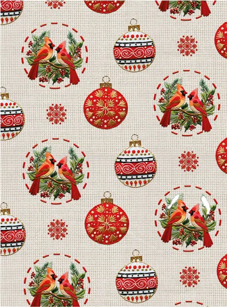 Изображение Бумага 100*70см упаковочная Мэджик Пак елочные шары кремовая Феникс-Презент м/у, 1 шт