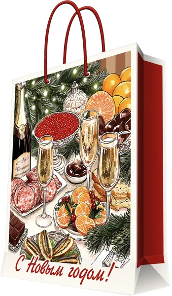 Изображение Пакет 40,6*48,9см бумажный Мэджик Пак новогодний стол Феникс-Презент , 1 шт