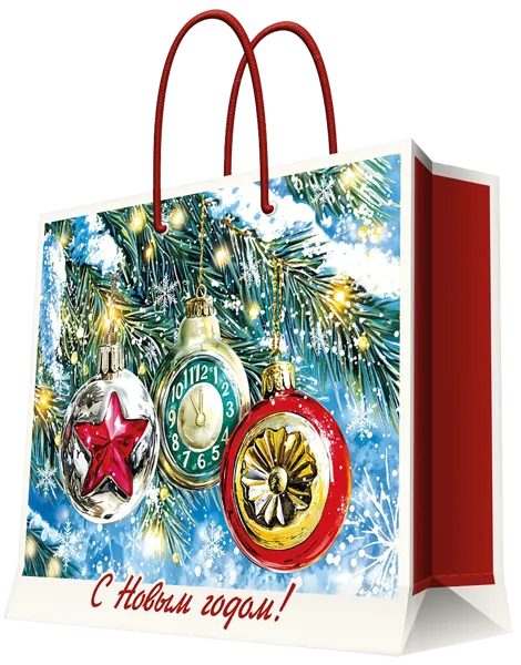 Изображение Пакет 40,6*33см бумажный Мэджик Пак елочные шары в лесу Феникс-Презент , 1 шт