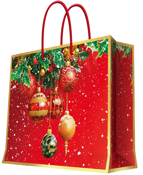 Изображение Пакет 33*26см бумажный Мэджик Пак елочные шары красный Феникс-Презент , 1 шт