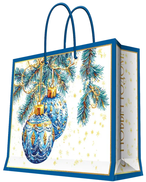 Изображение Пакет 33*26см бумажный Мэджик Пак елочные шары белый Феникс-Презент , 1 шт