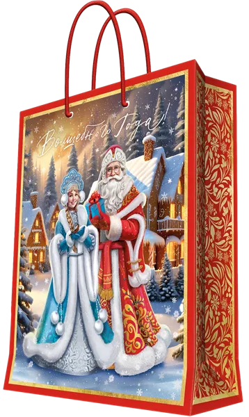 Изображение Пакет 26*32,4см бумажный Мэджик Пак дед мороз и снегурочка Феникс-Презент , 1 шт